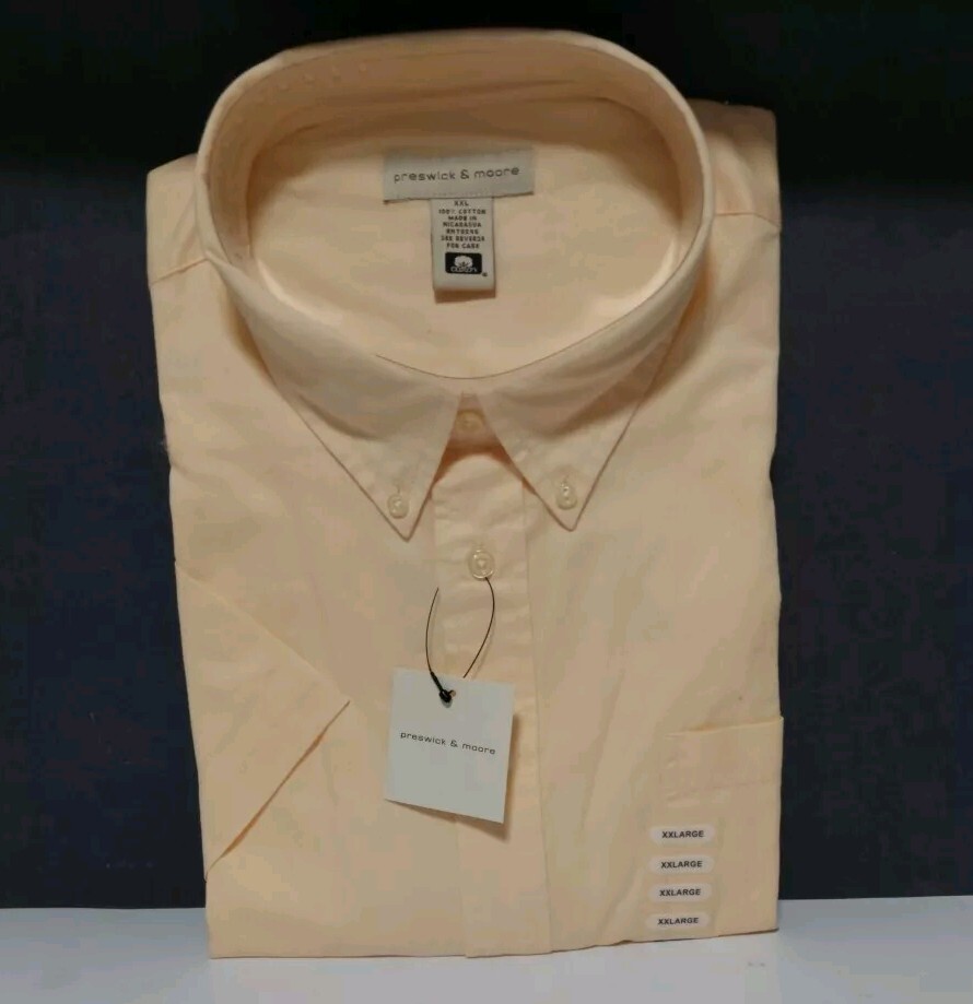 Preswick Moore XXL Short Sleeve Mens Button Down Dress Shirt