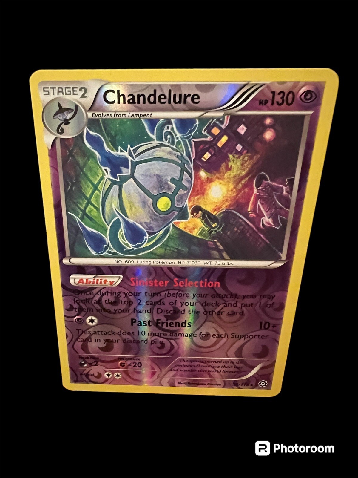 Pokemon TCG - CHANDELURE - XY Steam Siege 50/114 Reverse Holo Rare - LP
