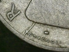 5 LIRE 1954 VARIANTE FIRMA DISTANTE ERRORE - FRATTURA AL DRITTO [K088]