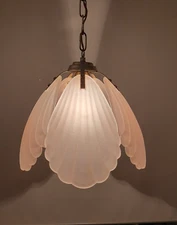 Italian Glass Sea Shell Hollywood Regency Chandelier