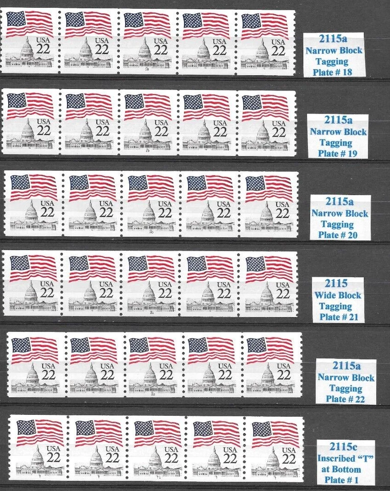 Scott #2115-2115a 22c Capital PNC5s, Complete Set of 22, VF+QUALITY!-Cat-$120.75 - Image 3 of 3