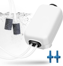 Aquarium Air Pump 100gal Fish Tank Adjustable Dual-Outlet Hydroponic Oxygen