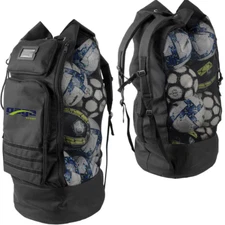 Gagasport Heavy Duty XL Soccer Mesh Ball Bag with Adjustable Backpack Straps