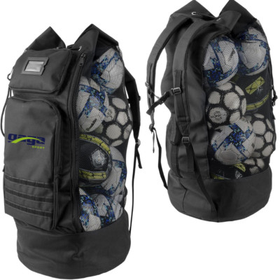 XL Mesh Ball Bag Soccer Basketball Volleyball Coach Equipment Adjustable Straps