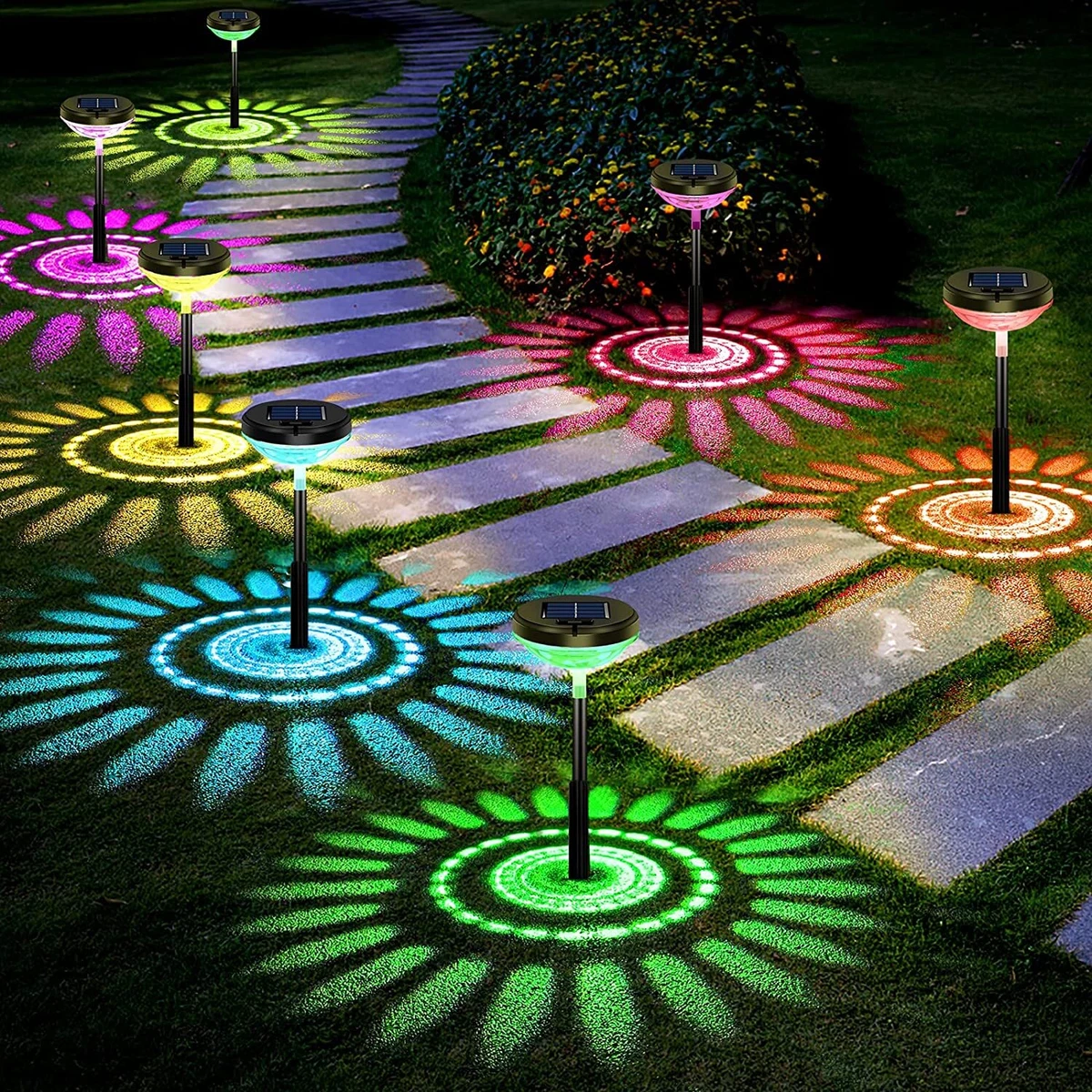 2Pack Bright Solar Pathway Lights IP67 Waterproof Garden Yard Lights for Walkway