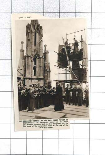1947 Dedication Service On The Bell Harry Tower At Canterbury - Picture 1 of 1