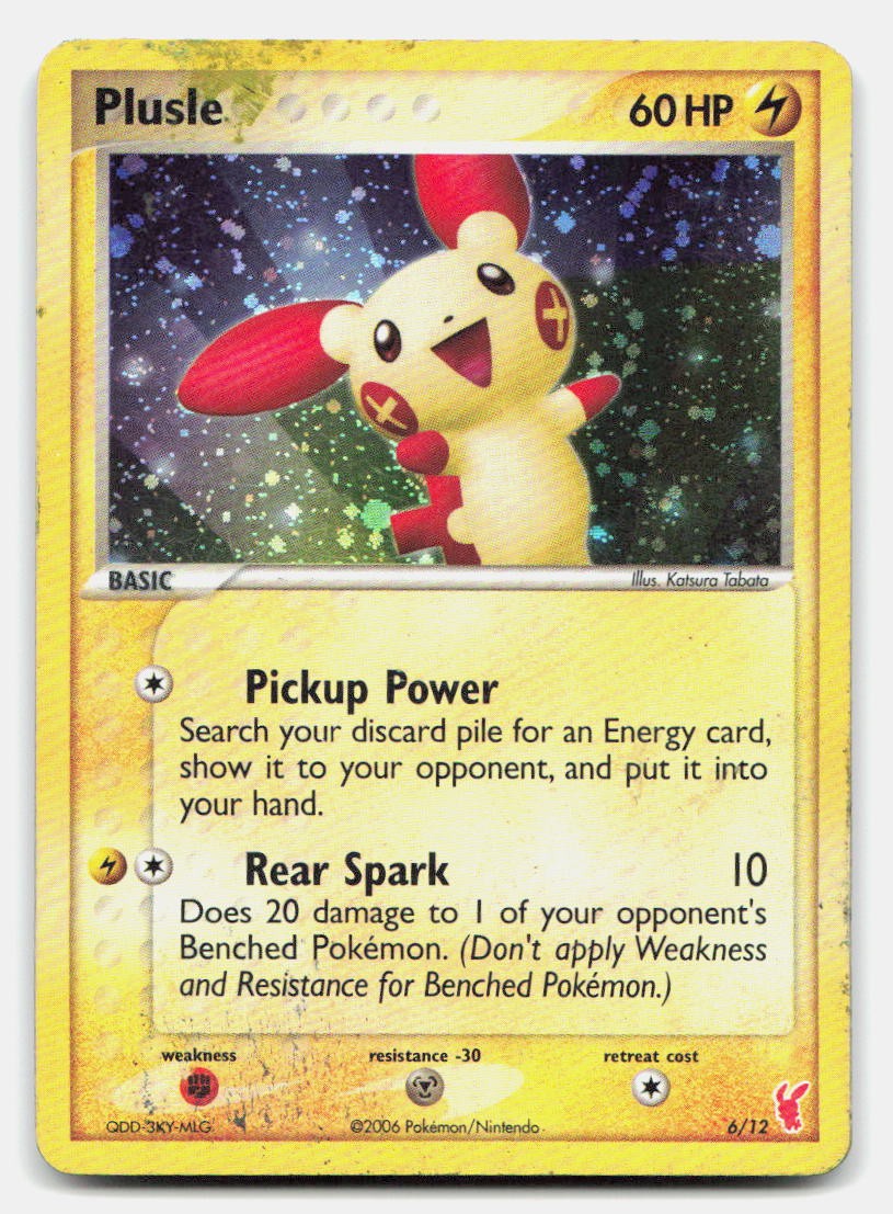 Plusle 6/12 EX Trainer Kit 2 Plusle Pokemon Holo DMG