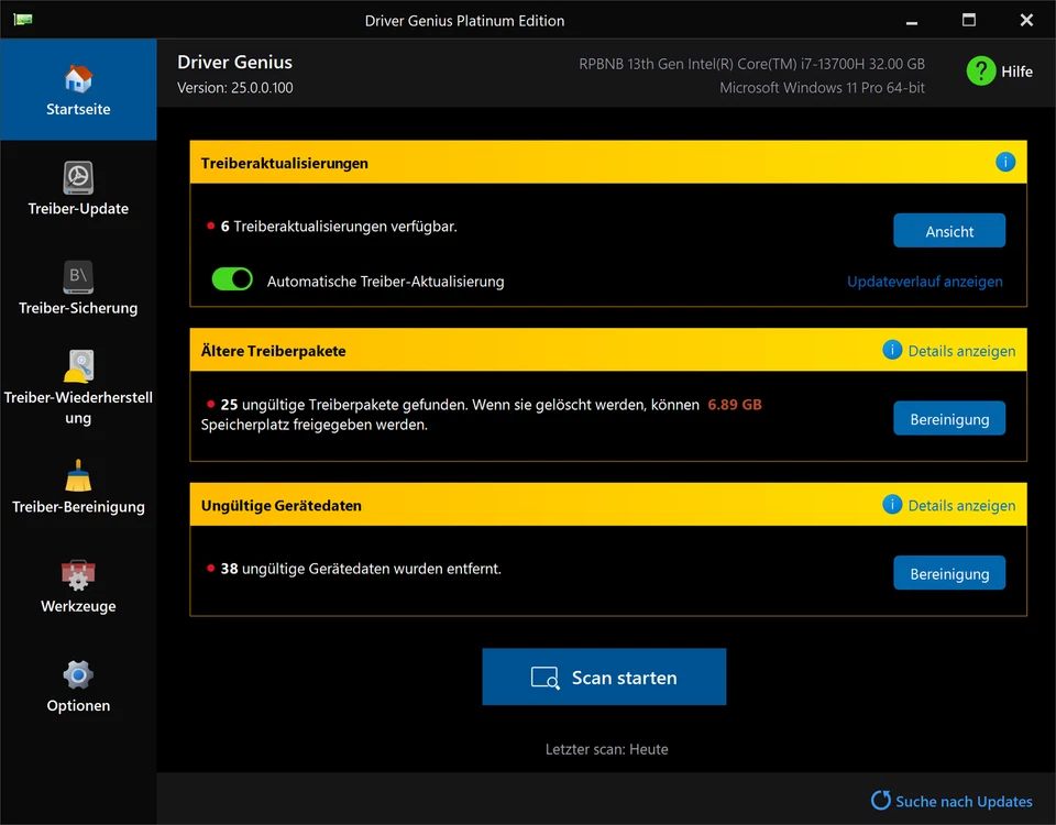 Driver Genius 25 Professional 3 Geräte 1 Jahr (Download) ESDKey per eMail (2025) - Bild 2 von 4