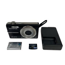 Olympus FE-370 8.0MP Digital Camera Black W/ Battery Charger Memory Card Tested