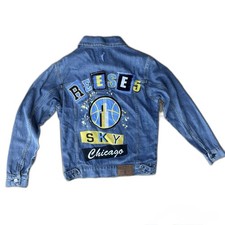 Angel Reese #5 FISLL WNBA Women's Chicago Sky Blue Denim Jacket Small NWT $119