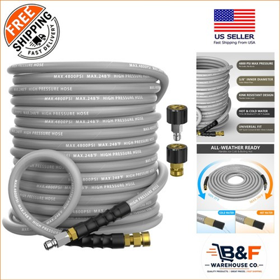 #ad Ultra Flexible 3 8quot; Pressure Washer Hose 50FT with 4800 PSI amp; 360 Swivel Connect $110.24