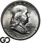 1950-D Franklin Half Dollar, Nice Cartwheel Mint Luster