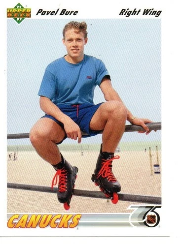 PAVEL BURE NHL ROOKIE VARIATION CARD 1991-92 UPPER DECK #54 HOLOGRAM ON BACK