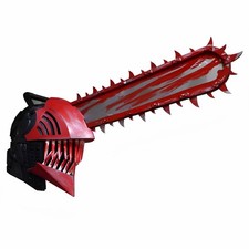 Chainsaw Man Cosplay Prop EVA 3D Helmet Head Full Face Mask Luminescent Glasses