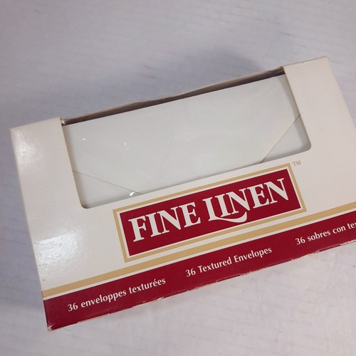 Vintage Stuart Hall Fine Linen Textured Envelopes #6938 made USA box 35 cream