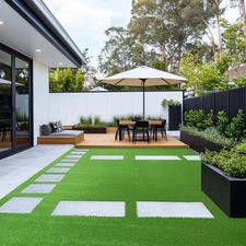 AplusChoice 0.8" Synthetic Turf Field Artificial Grass Backyard 20'x3'x3 Packs