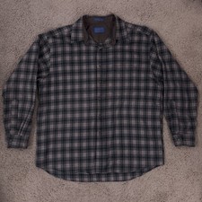 Pendleton Men's Wool Shirt Flannel Size XL Brown multicolor
