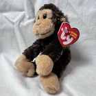 TY Beanie Baby SWINGER The Monkey 4” Metal Key Hook Vintage Toy