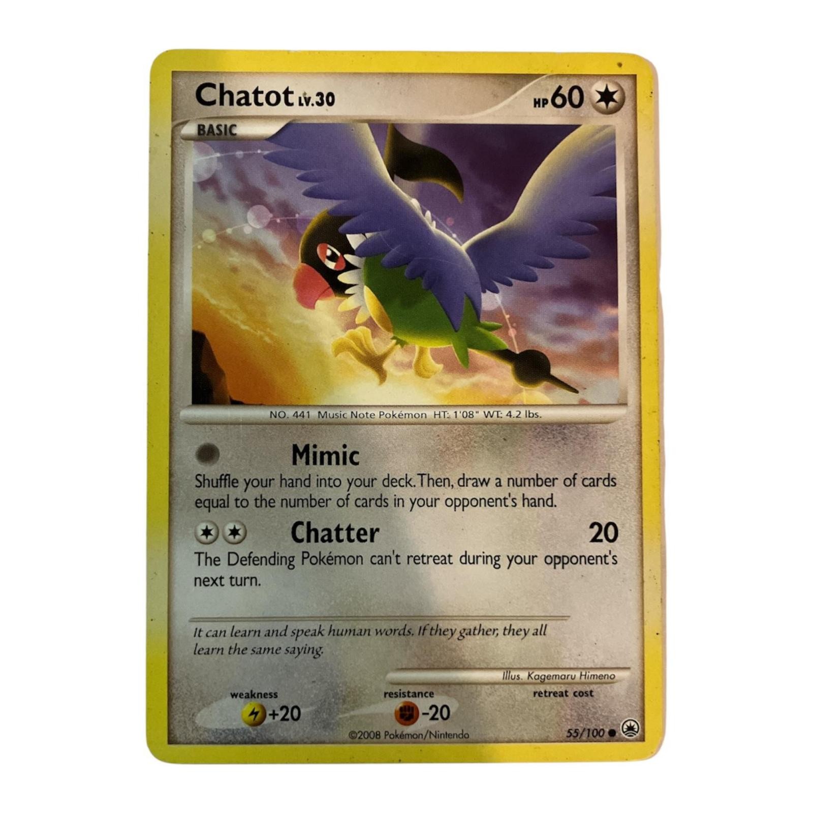 Chatot 55/100 Common Majestic Dawn Pokemon Damaged