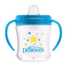 Dr Brown's Soft Spout Transition Cup Blue 6oz BPA Free Sippy Cup for Babies