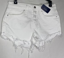 NWT Forever 21 Mid Rise White Denim Shorts Women s Size 28