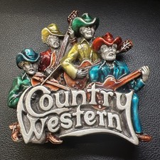 Country Western Bergamot Belt Buckle. Brass. Great Condition. Made In USA