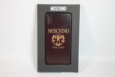 Custodia posteriore telefono MOSCHINO nera iPhone Xs Max logo Milano nuova con scatola