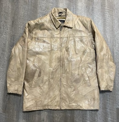 Vintage Legacy Orig Leather Jacket XL Patchwork Cafe Cowboy Fur Lined Distressed