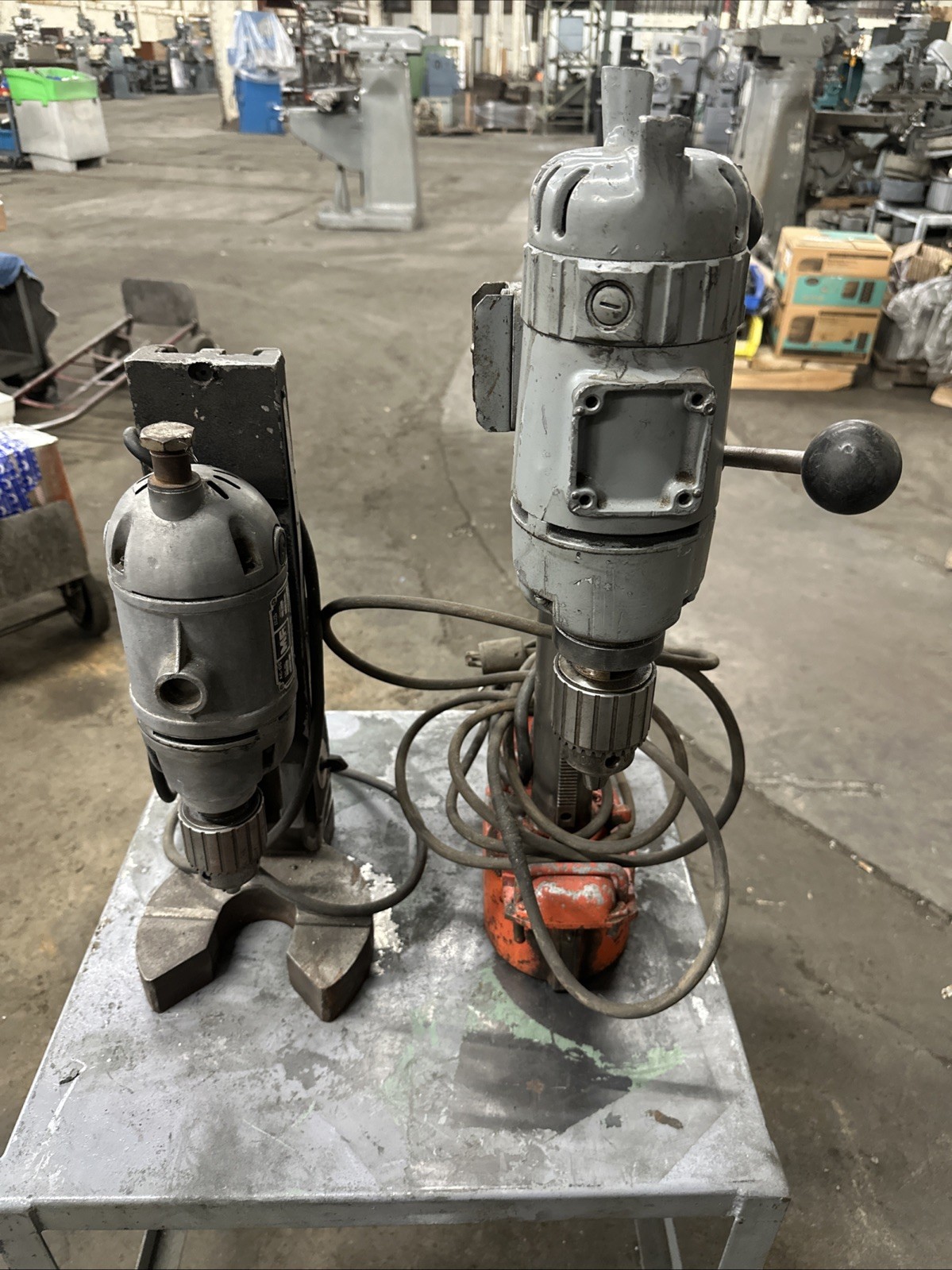 Machinist Bench Magnetic Drill Presses Lot Of 2 Port-O-Mag & Misc. Press