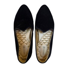 Birdies Velour Black Minimalist Quiet Luxury Old Money Flats Loafers sz 7