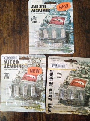 Lot of 3 GHQ Micro Armour 1/285 UK79 Bofor 37mm Fr14 Renault Truck Uk57 Sherman