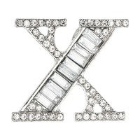 Buchstaben Broschen Anstecknadeln Buchstabe X Initiale Strassbrosche Silber