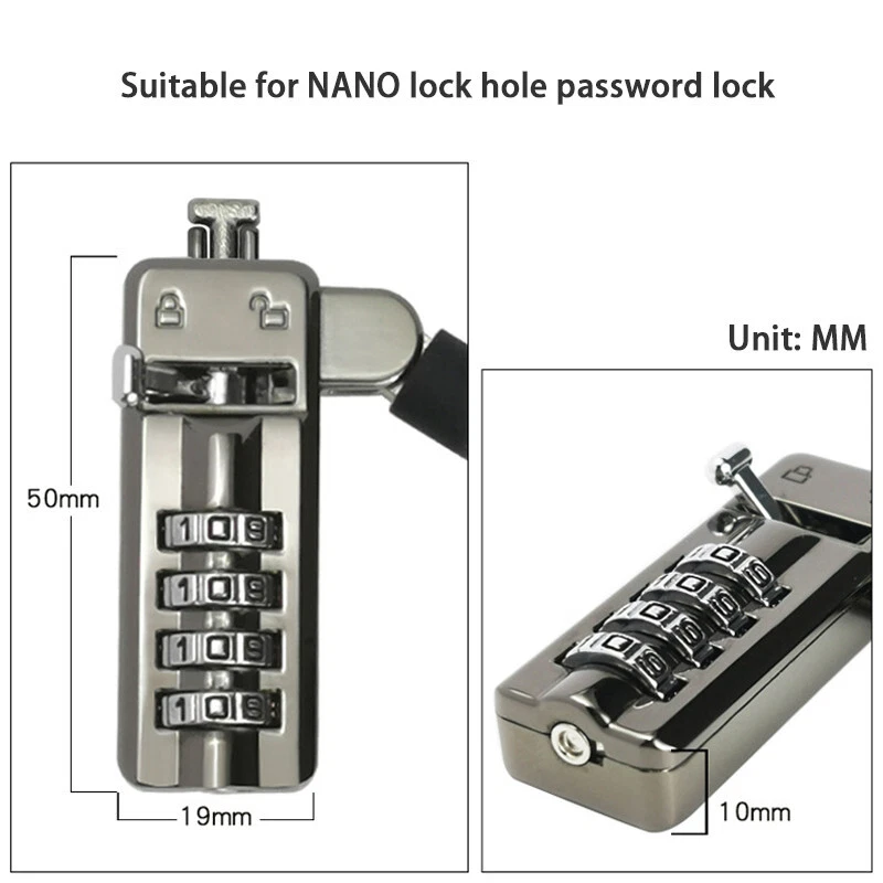 Anti Theft Computer Lock Suitable For 6 * 2.5MM NANO Small Keyhole Laptops - Picture 5 of 10