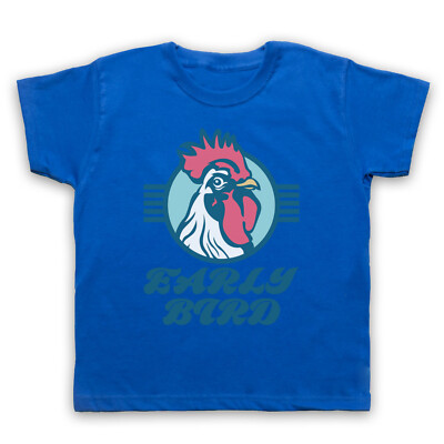 EARLY BIRD SPRUCH RETRO COOL FRÜHAUFSTEHER MORGENMENSCH KINDER KINDER T-SHIRT