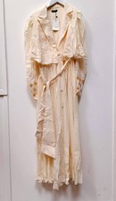 Ajames Julia Embroidered Dress Coat For Women Off White Uk Size 12 Rrp£1960