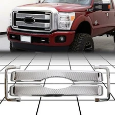 Chrome Front Overlay Grille Cover For 11-16 Ford F250 F350 F450 F550 Super Duty