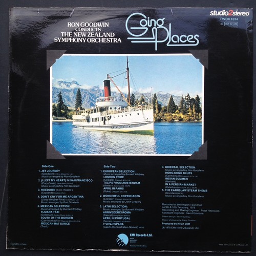 Ron Goodwin GOING PLACES Latin Jazz Easy LP New Zealand Symphony Earnslaw Steam - Picture 2 of 12