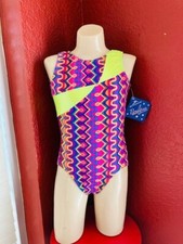 NWT Motionwear Bright Shiny Gymnastics Girls Leotard Intermediate Medium  Large