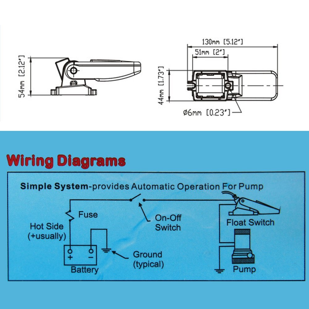 1100GPH Water Pump Auto w/ Float Switch 12V Automatic Submersible Boat Bilge