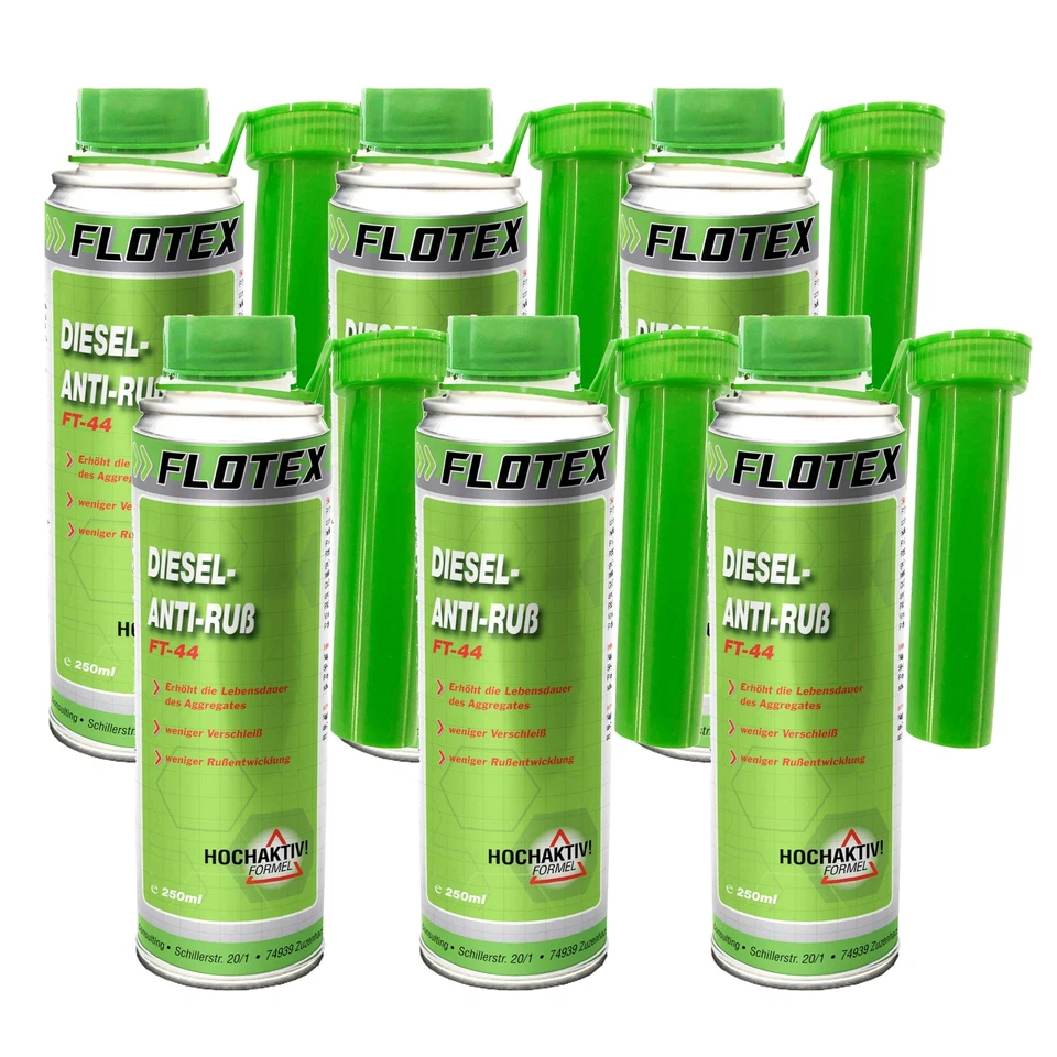 Flotex Diesel Anti Ruß, 6 x 250ml Additiv verringert Rußbildung