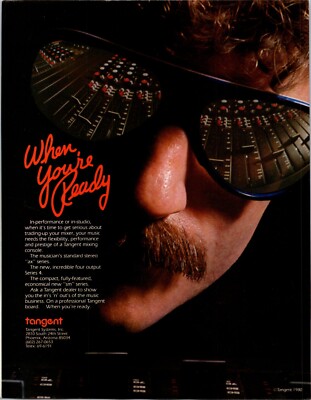 VINTAGE 1980 TANGENT AX SERIES SOUND BOARD MUSIC PRINT AD