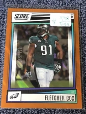 2022 Score Fletcher Cox 387/599 Lava Parallel Philadelphia Eagles