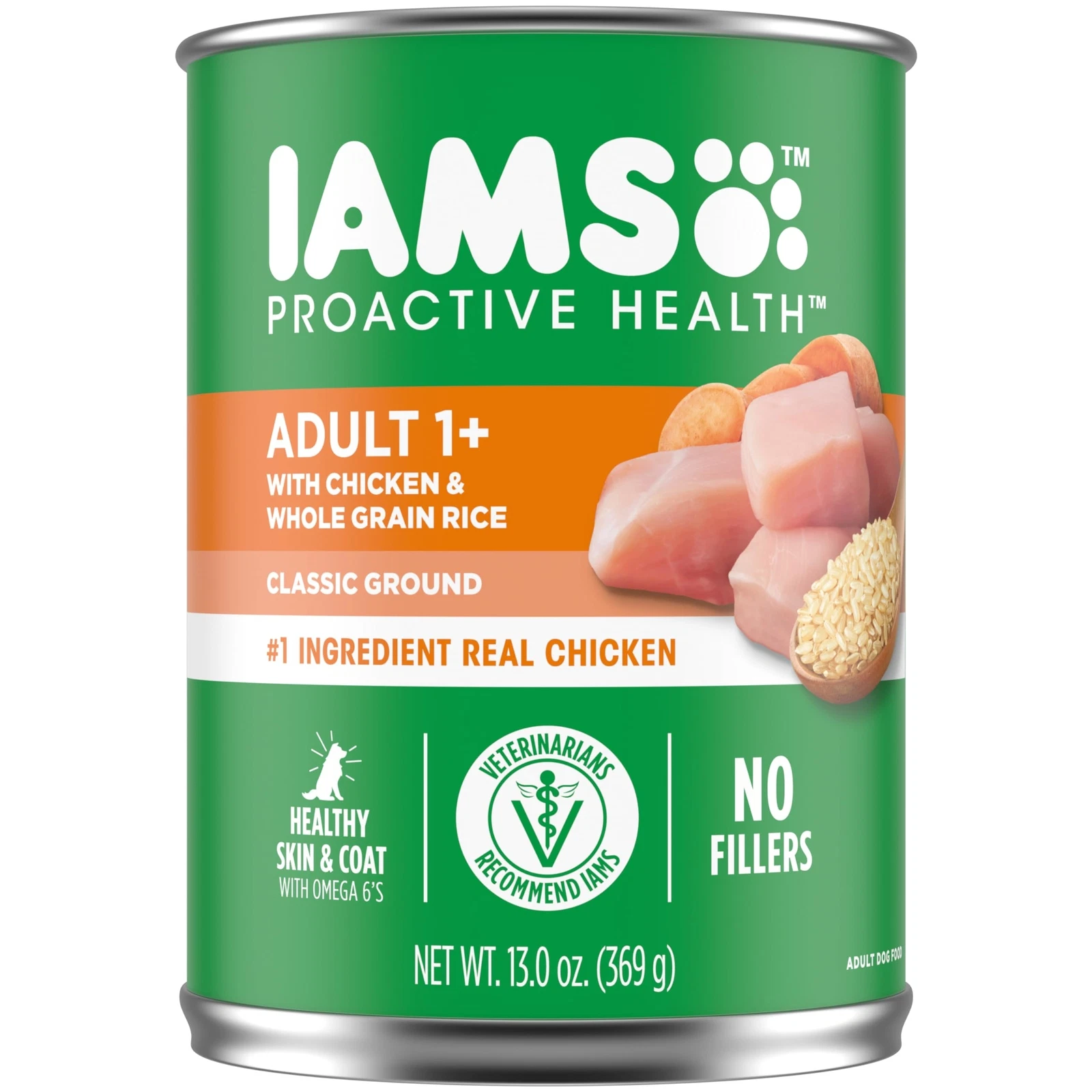 IAMS Proactive Health Adult Wet Dog Food with Chicken and Rice Pack of 12 Cans