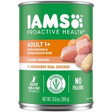 IAMS Proactive Health Adult Wet Dog Food with Chicken and Rice Pack of 12 Cans