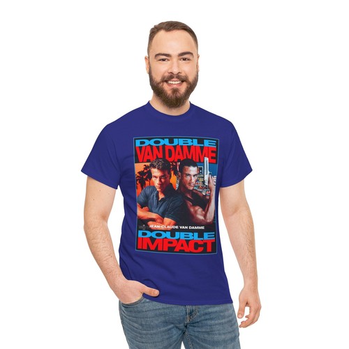 Double Impact Movie Jean Claude Van Damme T Shirt Unisex Heavy Cotton Tee - Picture 39 of 45