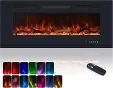 Electric Fireplace 42 In, Wall Mounted & Recessed Electric Fireplace Inserts, Re