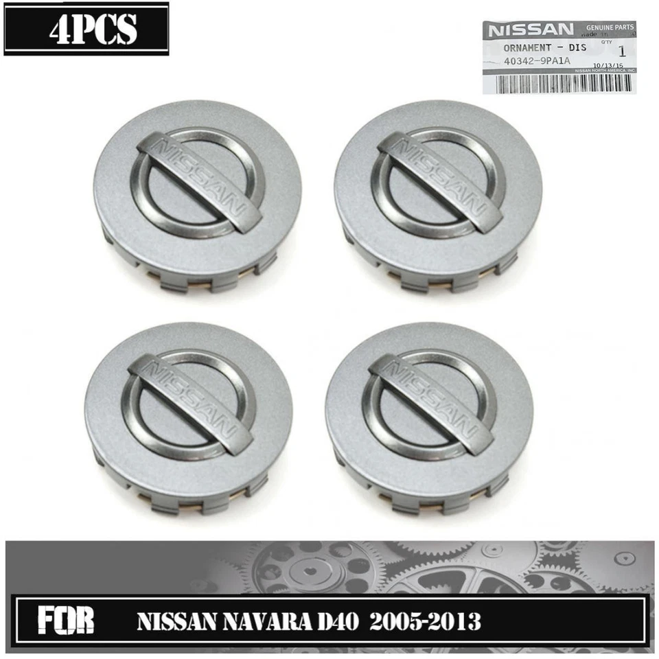 Cubierta de tapacubos central de rueda gris para Nissan Frontier D40 2005-2013 4x Foto 2 de 4