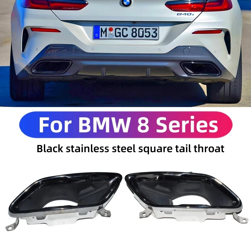 For BMW 8 Series 840i 850i Stainless Steel Black Tailpipe G15 G16 Exhaust Pipe - Imagem 2 de 4