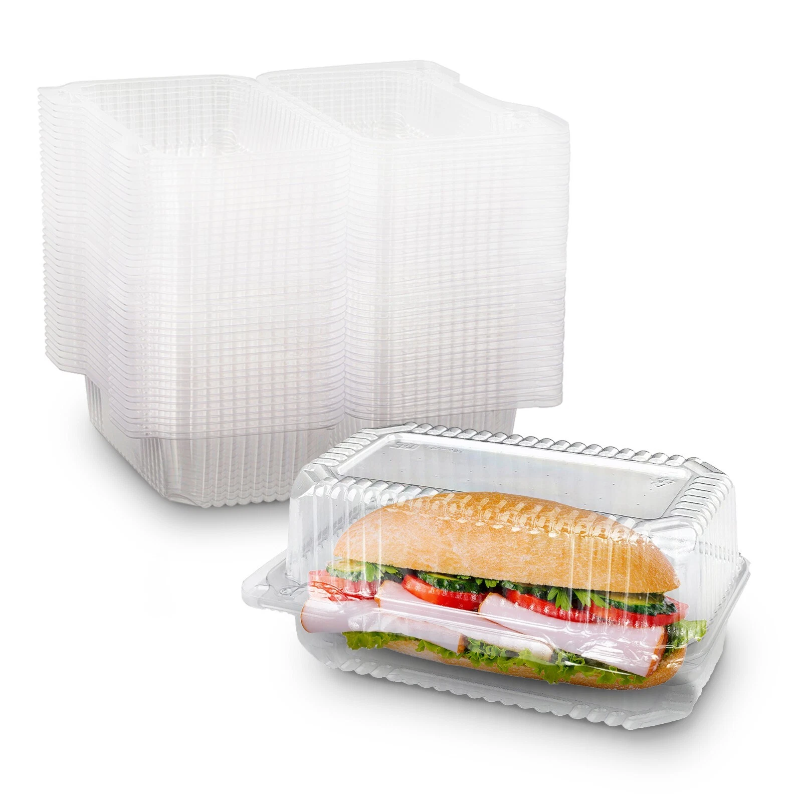 MT Products Plastic Loaf Containers with Lids 7.6 " x 5.1 " x 3.6 " - Pack of 20