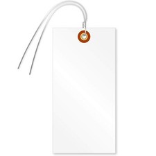 Blank Tyvek Shipping Tags with Wire White 6.25x3.13 inch 100 Pack